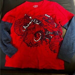 Jumping Beans Red and Blue Monster Truck Long Sleeve Tee